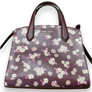 Kate Spade Deep Berry “Frosted Floral” Satchel/Crossbody - LIKE NEW
